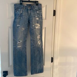AG distressed slim straight leg